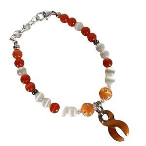 Orange Awareness Ribbon Bracelet #02